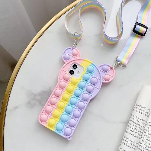 Fidget Toy Phone Case for iPhone 11, Cute Cartoon Mouse Phone Case
