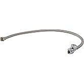 SharkBite Max 30 In. Stainless Steel Braided Faucet Connector with Straight Stop Valve, 1/2 Inch PTC x 1/2 Inch FIP, PEX Pipe