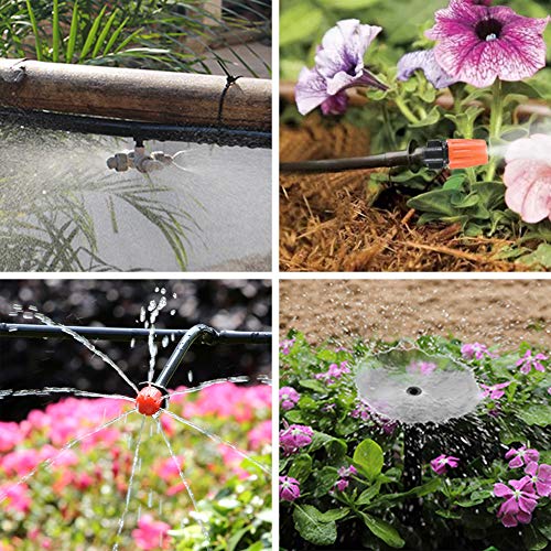 Flantor Garden Irrigation Kit,131ft 1/4" Drip Irrigation Kit Garden