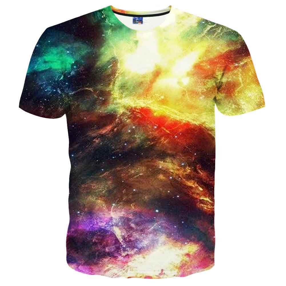 EOWJEED Unisex Funny Casual 3D Pattern Printed Short Sleeve T-Shirts Top Tees - XX Large