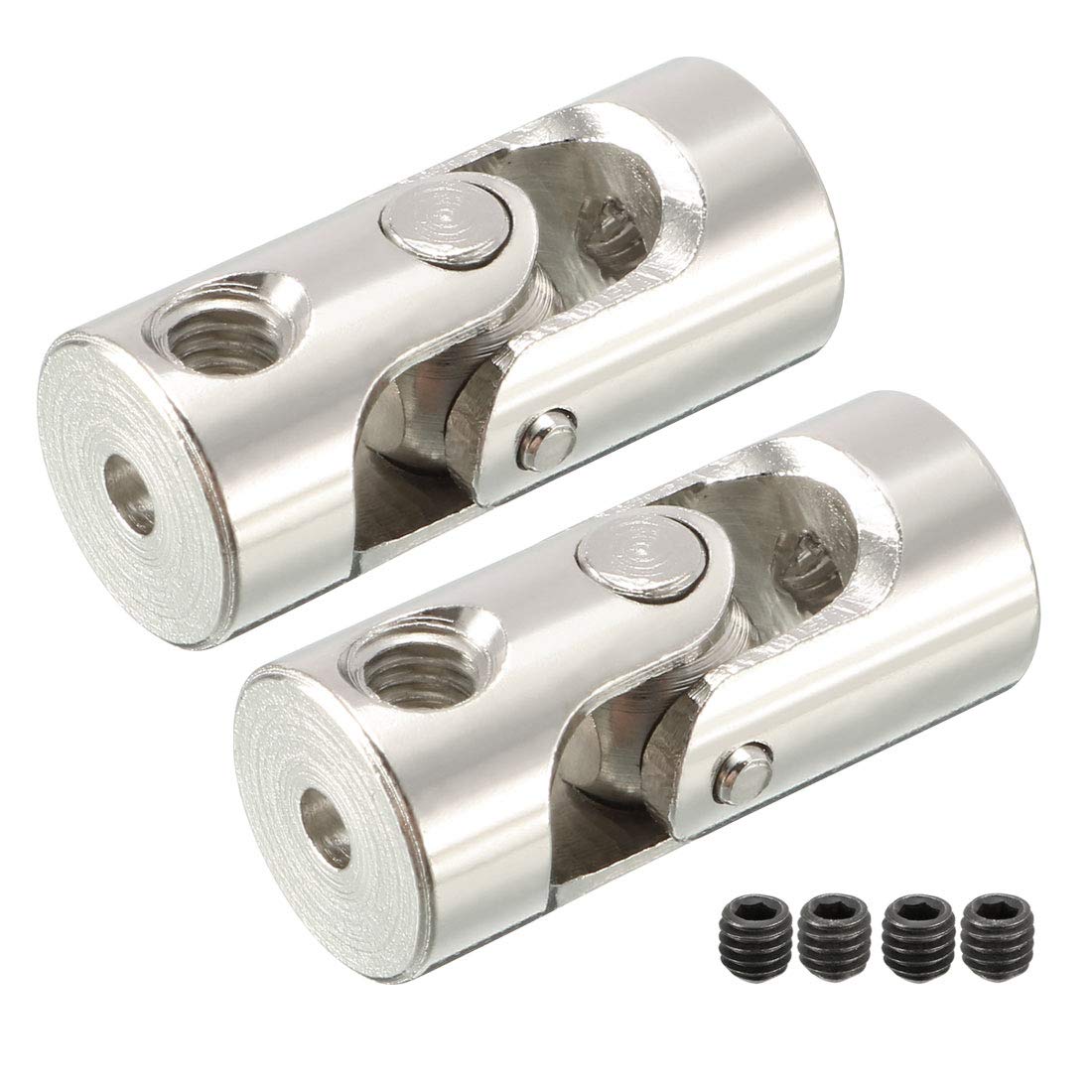 sourcing map 2pcs 2mm to 2.3mm Inner Dia Rotatable Universal Steering Shaft U Joint Coupler L18XD8