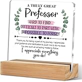Professor Gifts Acrylic Sign, Professor Mentor Teacher Thank You Gifts Decorative Acrylic Plaque with Stand Desk Decor, Shelf Cubicle Table Decor for Office Home Bedroom Living Room Decoration