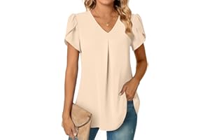 Anyally Women's Plus Size Summer Spring Dressy Chiffon Blouses 2025 Short Sleeve Tunic Tops for Leggings Casual T-Shirts