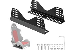 FAMIRON 1Pair Side Mount Seat Bracket, Racing Seat Bracket for Bucket Seats Compatible with Most FRP and Carbon Fiber Bucket Race seat - Black