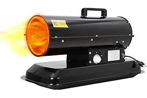 GARVEEHOME 80000-btu Forced Air Indoor/Outdoor Kerosene Heater with Thermostat Control, Portable Forced Air Kerosene/Diesel Salamander Space Heater for Home, Jobsite, Garage, Workshops, Construction Site