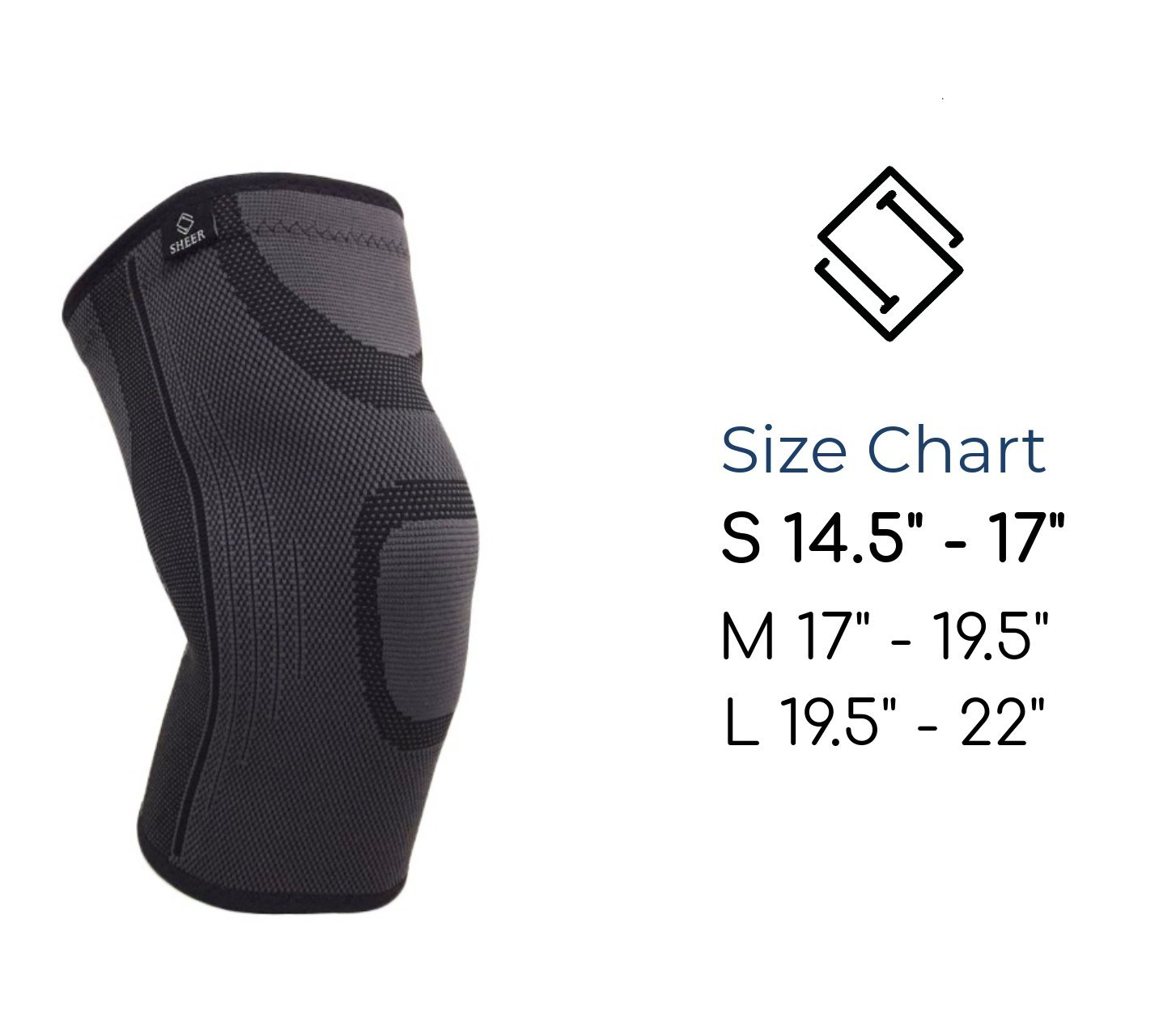 Sheer - Compression knee brace. Perfect knee sleeve for joint pain relief and sports: Basketball, Soccer, Running, Gym. Perfect for stability, injury prevention and recovery. 1 and 2 Piece.