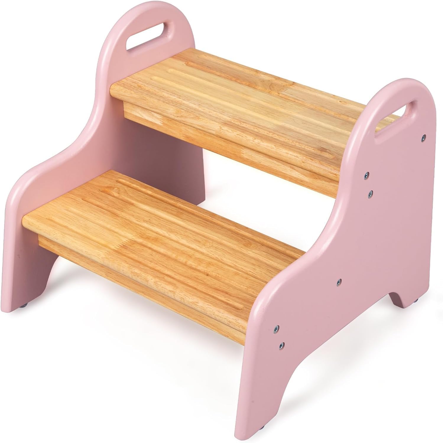 Photo 1 of StrongTek Kids 2 Step Stool, Rubber Wood Step Children Stool, Safe & Sturdy, Ideal for Bathroom, Kitchen, Home Use, Durable, Non-Slip, Child Safety, Foot Stool, Toddler Step Stool, Easy to Clean