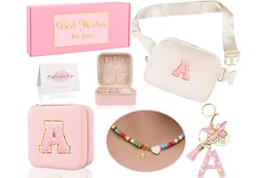 GIFTOTA Christmas Gifts for Grandkids Teen Girls, Birthday Gifts for 4 5 6 7 8 9 10 11 12 13 Year Old Girls, Initial Fanny Pack, Teen Girl Gift Trendy Stuff Crossbody Bag Gift Set for Teens, Back To School, A