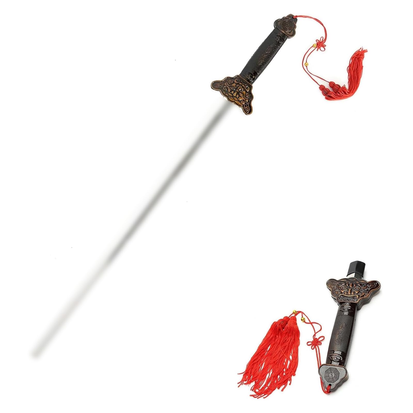 suction Sword, Stainless Steel Dull Blade Sword, Retractable Design for Practice, Performance, Kung Fu Training & Cosplay, Costume Accessory, Prop & Party Gift
