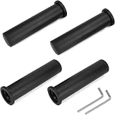 QWORK Adapter Sleeves 1" to 2" &ndash; 8" Length, 2 Pairs, 600 lbs Load, Locking Bolt &amp; Caps for Racks, Bars &amp; Plates