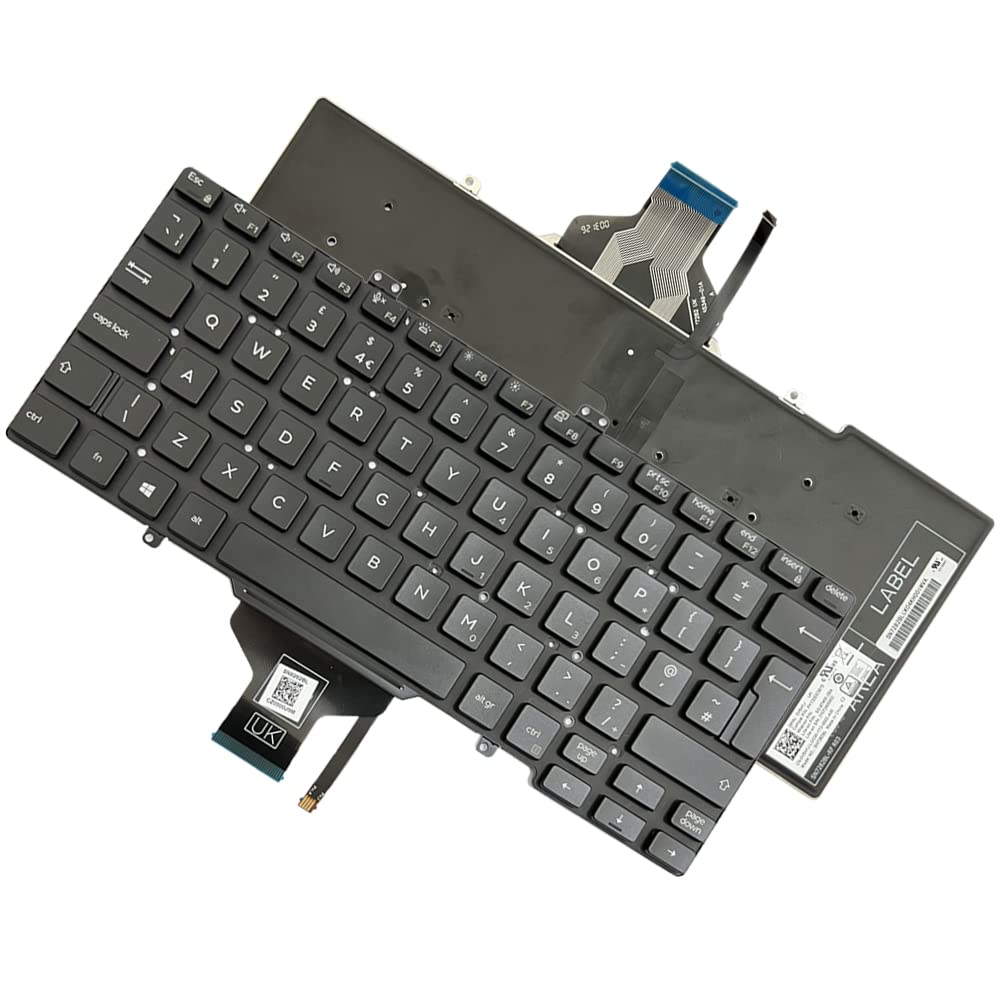 Gintai Keyboard UK Layout for Dell Latitude 7400 7410 5400 5401 5410 5411 3400 V5H1J 0V5H1J JJVWV 0JJVWV P4XFX 0P4XFX PK132EE3B15 SN7282BL Keyboard Backlit Laptop