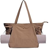 ESVAN Yoga Tote Bag for Women Shoulder Bags Drawstring for Office Workout Travel Carryall Pilates Gym and Beach