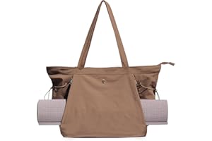 ESVAN Yoga Tote Bag for Women Shoulder Bags Drawstring for Office Workout Travel Carryall Pilates Gym and Beach