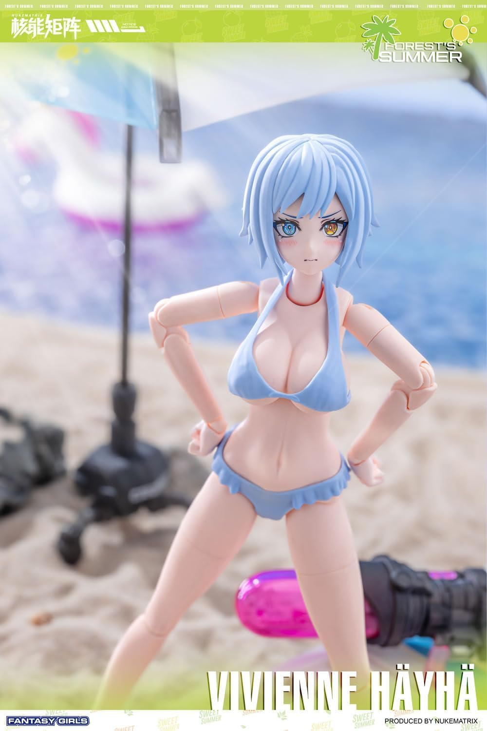 HiPlay Nuke Matrix Plastic Model Kits: Forest's Summer: Vivienne Hayha Swimsuit Ver. Mecha Musume, Anime Style Collectible Action Figures