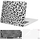 MOSISO Compatible with MacBook Air 15 inch Case 2026 2025 2024 2023 Release M4 A3241 M3 A3114 M2 A2941 with Touch ID, Plastic Leopard Grain Hard Shell & Keyboard Cover & Screen Protector, Transparent
