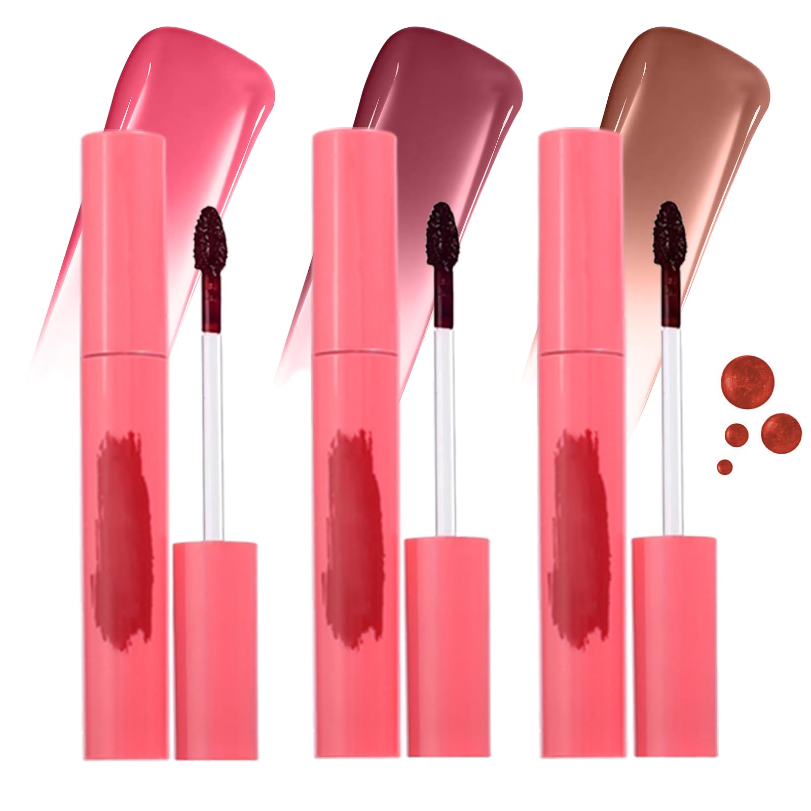 3 Colors Peel Off Mask Lip Gloss Set, Tattoo Magic Matte Natural Reveal Lip Stain Tint, Waterproof Long Lasting Highly Pigmented Lipstick Makeup for Women and Girls, Kit B