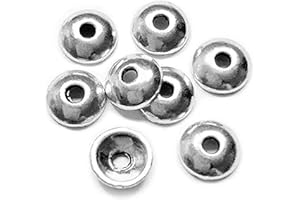 HEATHER'S CF Heather's Silver Tone Tiny Bead Caps Antique Silver Spacer Beads Bali Style Mixed Tibetan Silver Flower Beads for Bracelet Necklace Earrings Jewelry Making Supplies Findings 400Pcs