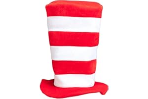 DAYONESHOP Red Striped Hat Red Top Hat Halloween Cosplay Costume Accessories Party Favors Men Women