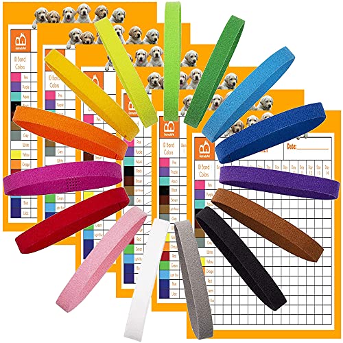 Photo 1 of GAMUDA Newborn Puppy Collars, Record Keeping Charts, Super Soft Nylon Whelping Puppy Collars, Adjustable Litter Collars for Pups Assorted Colors, Identification Collars (13.80 inches, Solid)