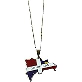 Dominican Republic Map Pendant Necklace Stainless Steel DR