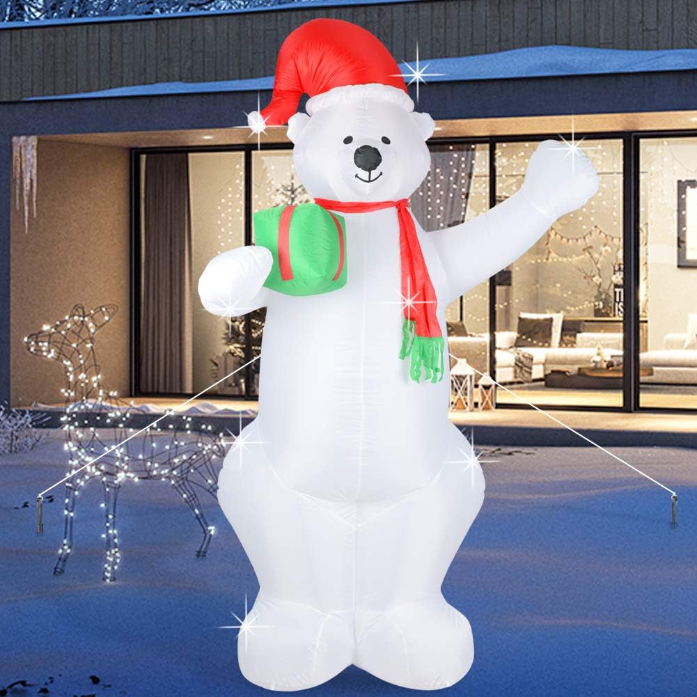 Fashionlite Christmas Airblown Inflatable Polar Bear 8ft Xmas Blow Up