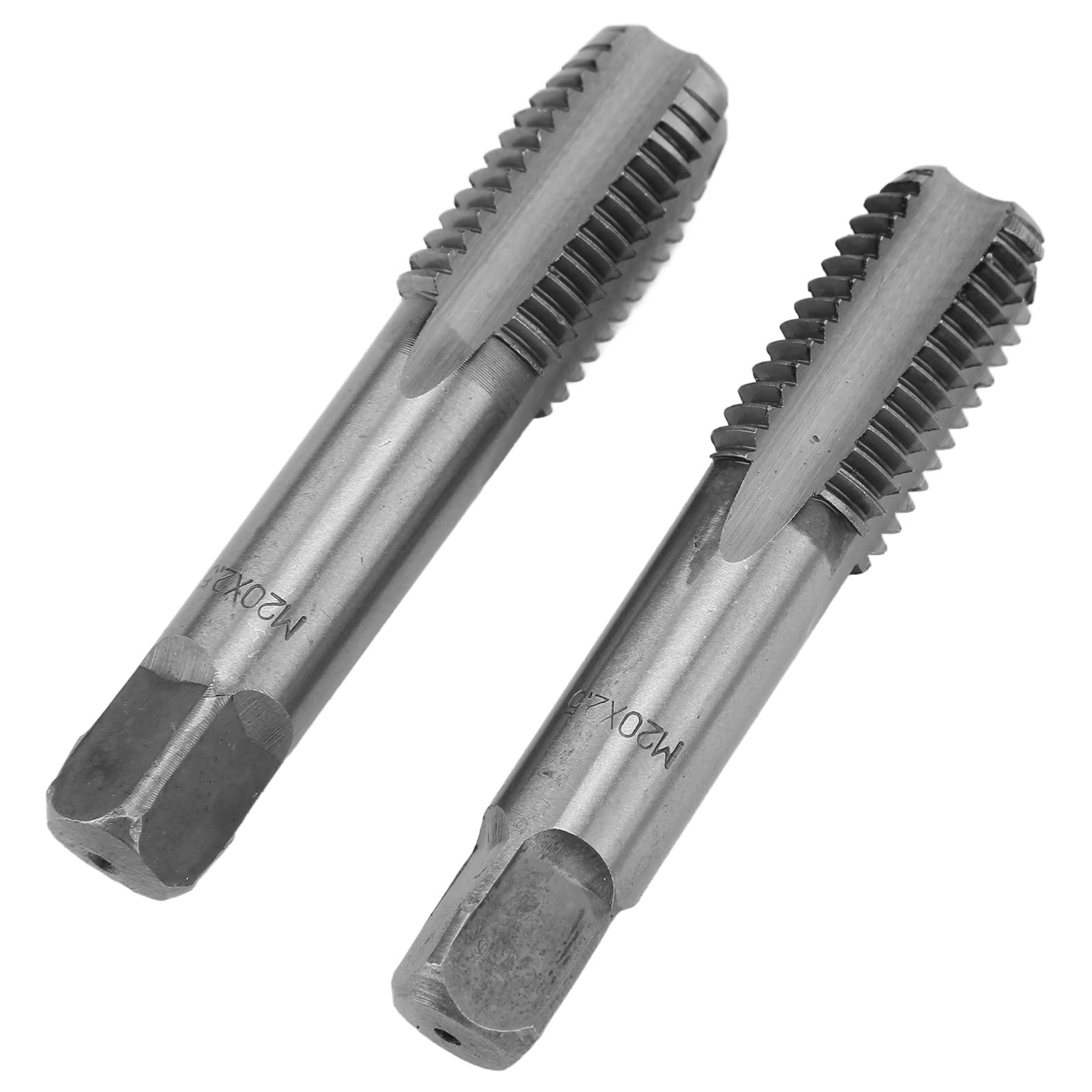 Yctze 2pcs High Speed Steel Metric Thread Tap, Straight Flutes Thread Tapping Tool Hand Thread Tap Metric Plug Taps (M20x2.5)