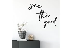 Unittype 3 Pieces See the Good Wall Art Black Wood Wall Rustic Decor with Inspirational Boho Decorative Modern Kitchen Art Minimalistic for Living Room Kitchen Kids Room Office