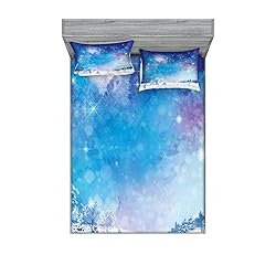 Lunarable Night Sky 2 Pack Fitted Sheet & Pillow