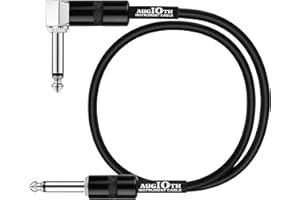 Augioth 12 Inch Guitar Patch Cable 30 CM Performance Guitar Effect Pedal Cables Straight to Angled