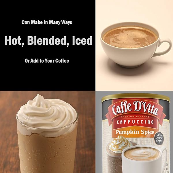 CAFFE D’VITA PUMPKIN SPICE CAPPUCCINO MIX – 1 LB CAN
