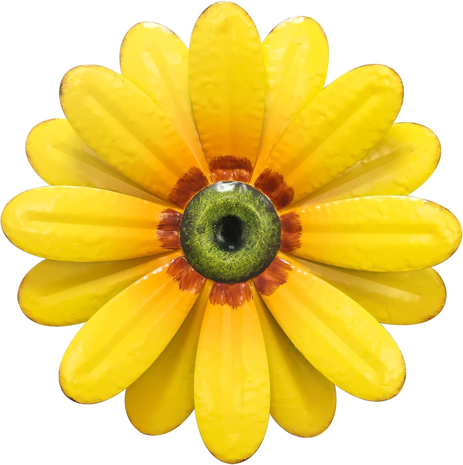 Plaques & Wall Art - YEAHOME Sunflower Wall Decor, 11'' Metal Flower Wall Art Decorations, Sunflower Spring Yard Garden Decor Hanging for Kitchen, Bathroom, Home Decor Boho Art, Handmade Gift for Indoor or Outdoor