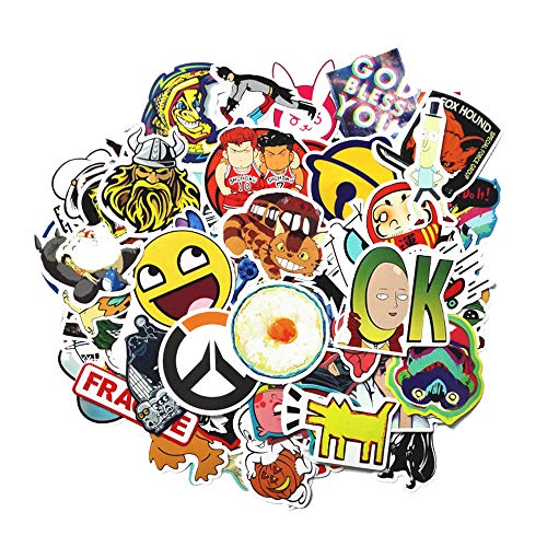 BOROLA 100pcs Not Random Music Film Vinyl Skateboard Guitar Travel Case Sticker Door Laptop Luggage Car Bike Bicycle Stickers (Set F) - Thumbnail 4