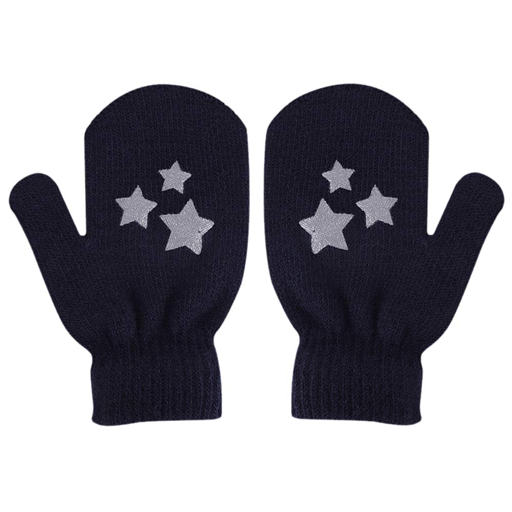 IBLUELOVER Toddler Knitted Mittens Stretch Thermal Gloves Full Finger Stary Mitts Cute Winter Warm Gloves for Infants Baby Boys Girls 1-4 Years