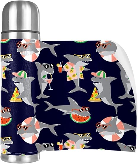 Amazon Carrozza 水筒 蓋付き 魔法瓶 500ml 保温 ボトル 直飲み 夏 サメ 動物柄 コップ マグ 真空断熱 ステンレス 学生 レディース メンズ 子供 おしゃれ かわいい 水筒 マグボトル オンライン通販