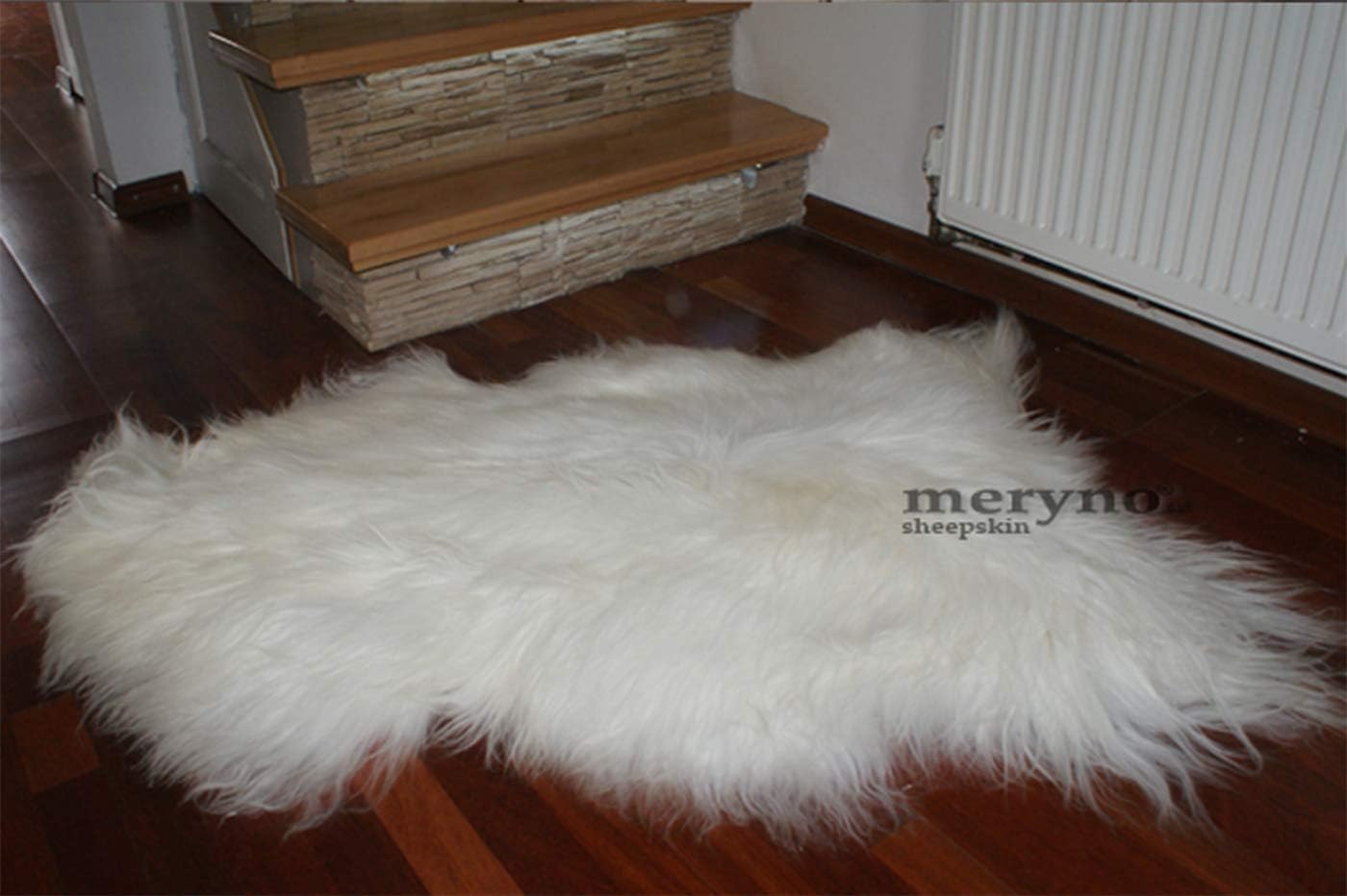 Meryno - Icelandic Sheepskin Rug Amazing Soft Wool - white, x large