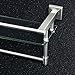 Alise Bathroom Glass Shelf Wall Mounted, Tempered Glass Bathroom Shelf with Towel Bar, SUS304 Stainless Steel Modern Floating Shelf, Brushed Nickel, 20 inch