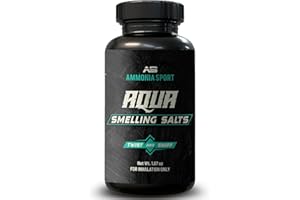 AmmoniaSport Aqua - Energy Inhalers - Tall Bottle, Wide Mouth - Strong, Potent, Long Lasting - Pre-Activated with Hundreds of Uses Per Bottle