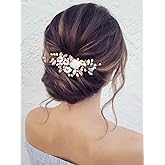 GORAIS Flower Wedding Hair Vine Pearl Bridal Hair Pieces Crystal Hair Accessories for Bride and Women