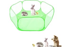 SHELDAMY Small Animals Playpen, Portable Pop-up Open Interactive Pet Tent, Indoor Outdoor Fence for Rabbits, Guinea Pig, Hamster, Chinchillas, Kittens, Puppies