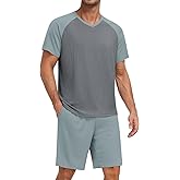 Feiersi Mens Pajama Set Summer Soft Short Sleeve Pjs Sets Lightweight Quick Dry Comfy Loungewear Sets With Pockets