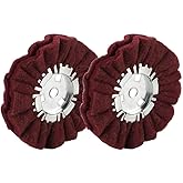 QZATTCAEN 8" Non-Woven Airway Buffing Wheel,5/8'' Arbor Hole,/Coarse Polishing for Angle Grinder 2 PCS