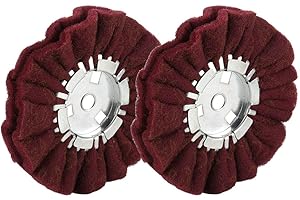 QZATTCAEN 8" Non-Woven Airway Buffing Wheel,5/8'' Arbor Hole,/Coarse Polishing for Angle Grinder 2 PCS