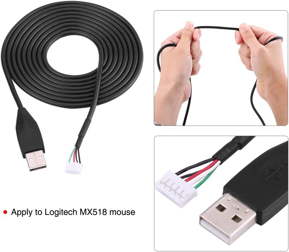 Bewinner 2M USB Mouse Cable Line Wire Cable Replacement Repair Accessory for MX518 Game Mouse USB Cable - Image 4