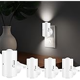 LED Night Light Plug in, Modern Plug-into Wall NightLight, Adjustable 0-200LM Brightness,Daylight 5000K,Dimmable Night Lights for Hallway Bedroom Stairway, Kitchen, Dusk to Dawn Sensor,4 Pack