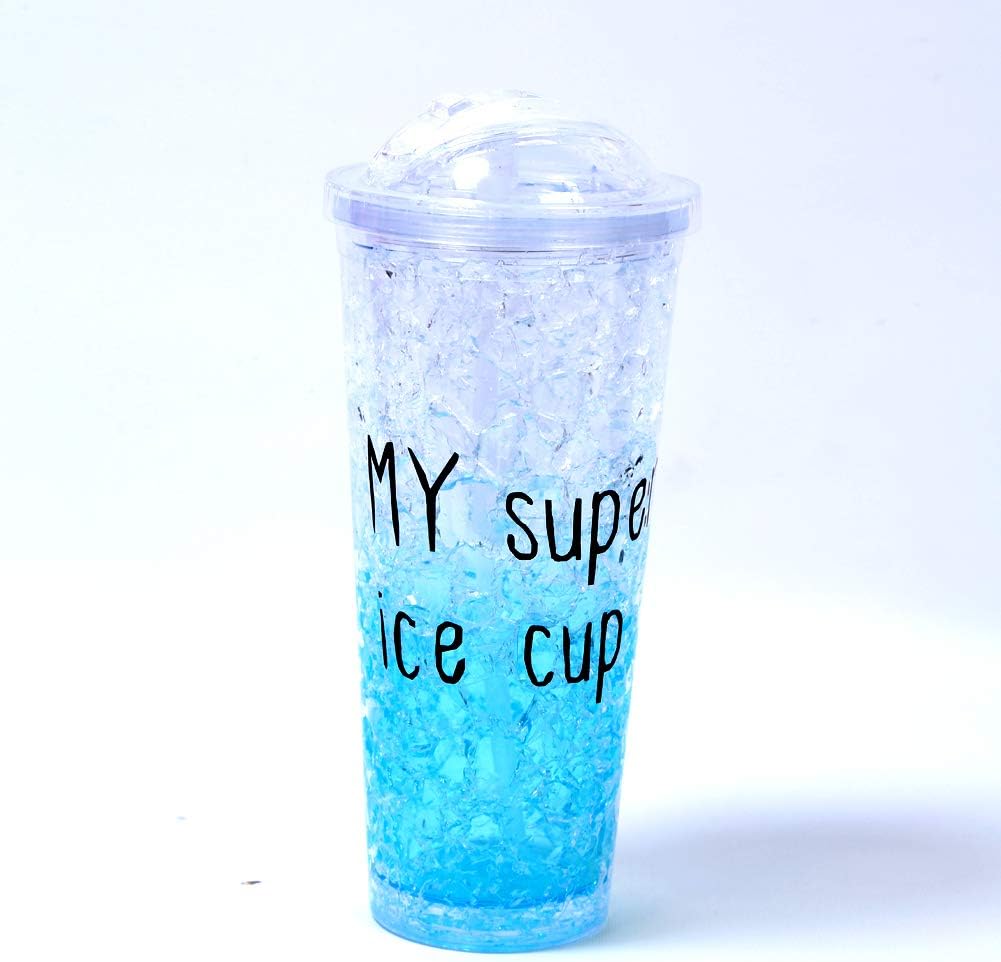 Double Wall Freezer Tumbler with Lid and Straw, Cooling Cup,Travel Mug