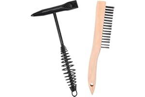 LUCKYWELD Chipping Hammer Welding with Coil Spring Handle,11Inch Welding Steel Wire Brush for Cleaning Removing Slag and Welding Residue