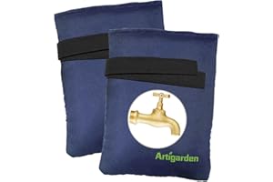 Artigarden Outdoor Faucet Covers for Cold Winter, Outside Insulated Water Hose Bib Sock Protector, Blue (2 Pack)