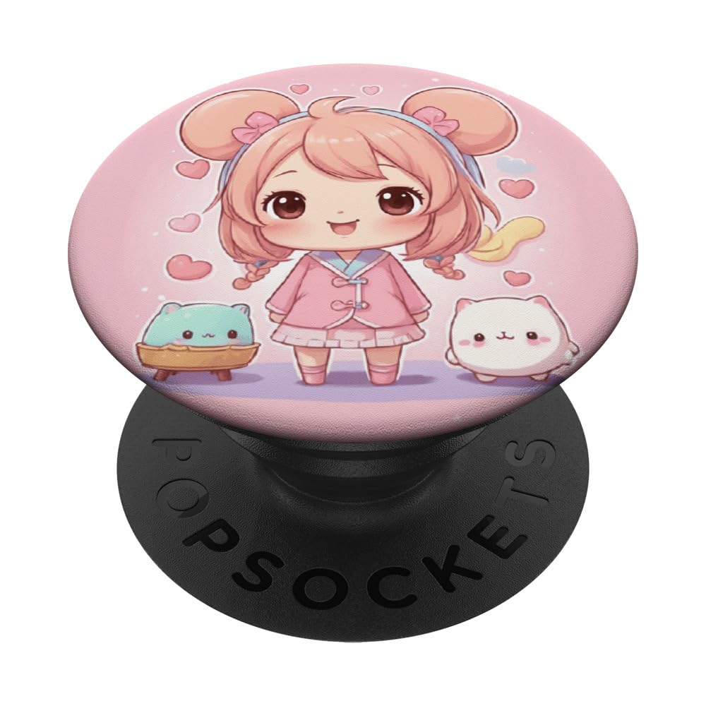 Kawaii Pastel Cute Chibi Japanese Stuff Design Print PopSockets Swappable PopGrip