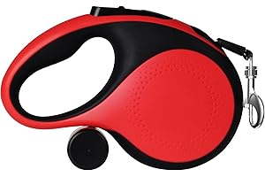 QUICDEER Retractable Dog Leash for Small Dogs, 110lbs Capacity, 16ft, Stainless Steel Core, Durable Webbing, 360° Tangle-Free for Walking, Training & Outdoor Adventures, Large, Red