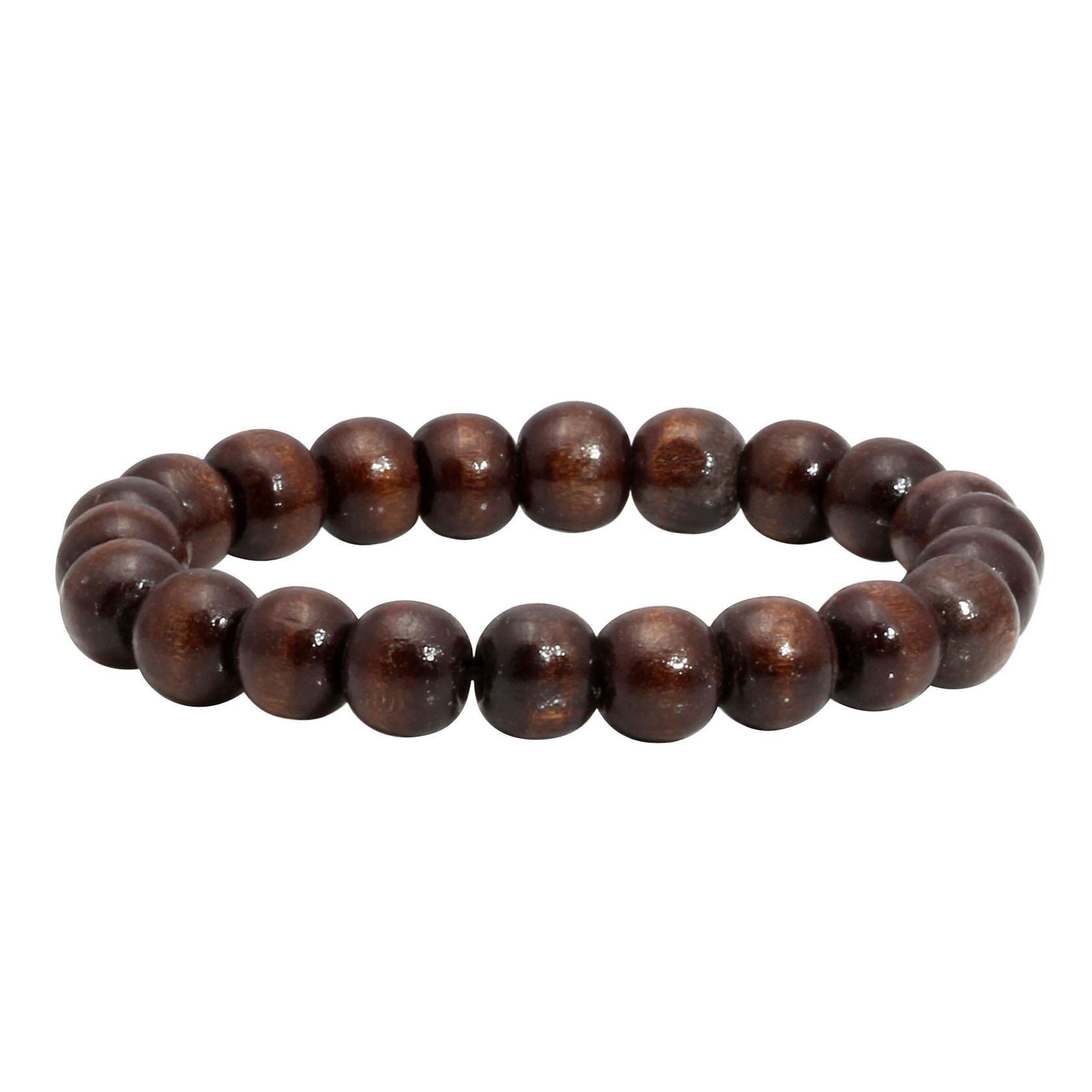MILAKOO Mens Womens 10mm Brown Wood Beads Bracelet for Tibetan Buddhist Prayer Mala Meditation — image 1